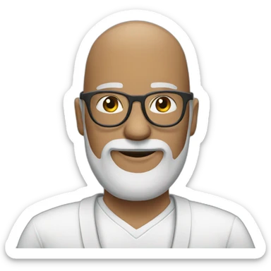 life-lab bald grey beard glasses sticker