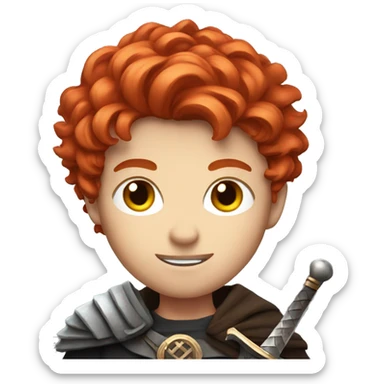 A red hair boy with a sword sticker