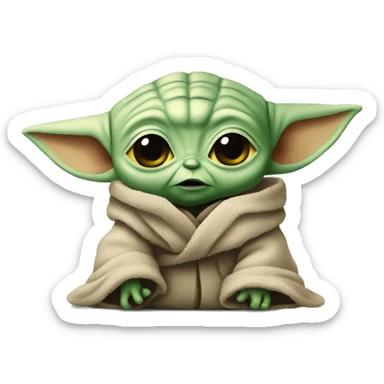 Baby Yoda quizzical  sticker