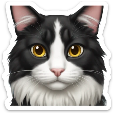 Long haired tuxedo cat  sticker