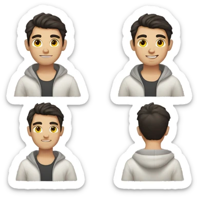  caucasian handsome boy, dark-haired, beach sticker