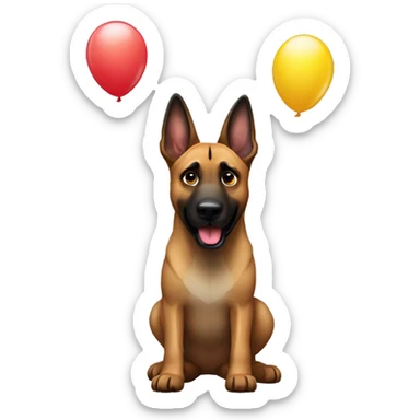 malinois funny with baloon sticker