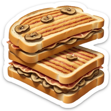 Bacon, mushroom sourdough sticker