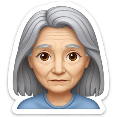 cara vieja por un lado y cara joven por otro lado de una mujer sticker