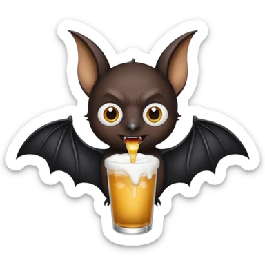 black bat drinkig sprite sticker