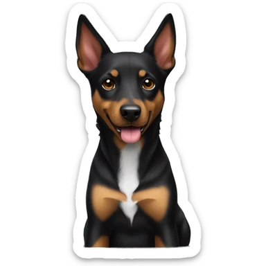 Black australian kelpie and german shepherd mix dog sticker