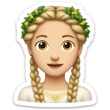 ukrainian woman with braid wreath sticker