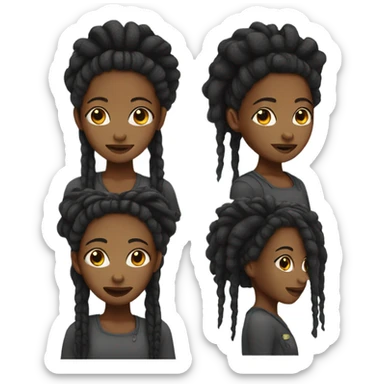 Black girl with dreadlocks sticker