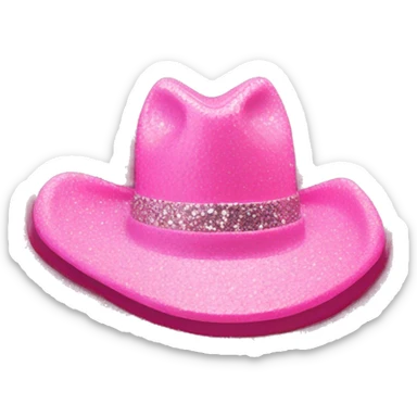 A Cowgirl hat on lip gloss that is pink and sparkley sticker