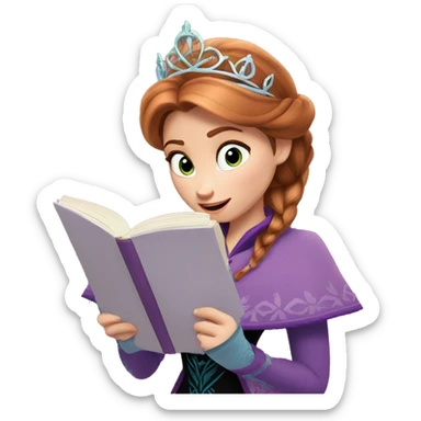 princess Anna of Arendelle reading a boo sticker