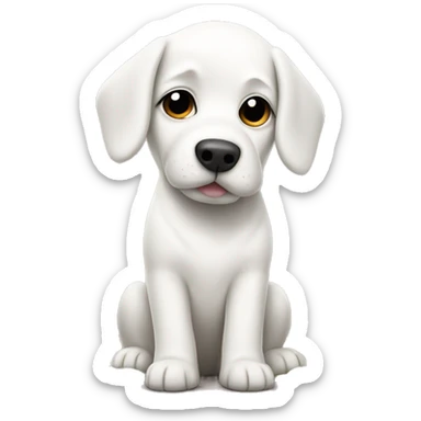 white dog with a daisy at it s ear sticker
