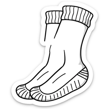 white cotton sock seen from underneath showing detailed sole texture sticker