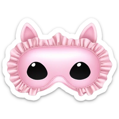Light pink Frilly satin sleep mask no eyes sticker