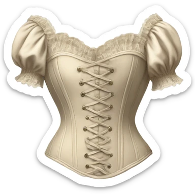 vintage rococo light beige corset with sleeves  sticker
