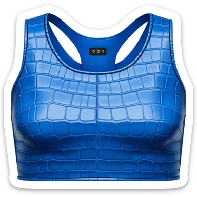 super realistic blue crocodile leather crop top sticker