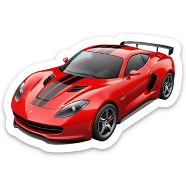 Draw a sleek sports car with shiny metallic paint & racing stripes. sticker