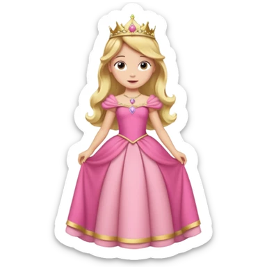 Princesa aurora Disney com vestido gcom uma tiara pequena e corpo inteiro, sticker