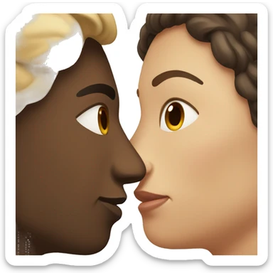 Couple kissing both have dark brown hair  sticker