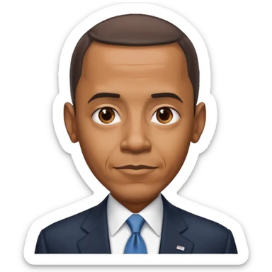 barrack obama with a  large forhead sticker