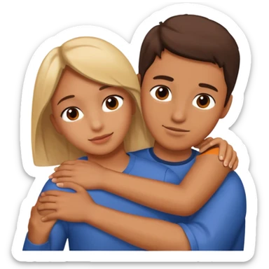 A Hand on placed on another persons shoulder zoomed in  sticker