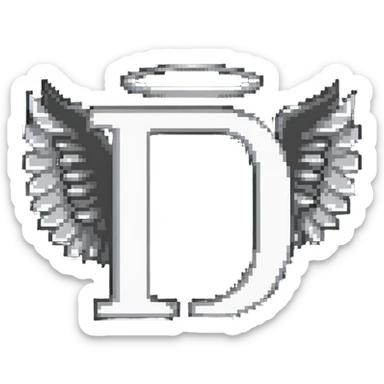 Letter C in multiple shades of gray from light to dark, 50 shades of gray C, with angel halo sticker