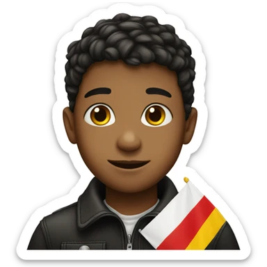 Boy with german flag sticker