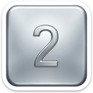 Make a square icon for a paid subscription, silver, and the number 2. sticker