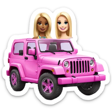  Barbie themed jeep  sticker