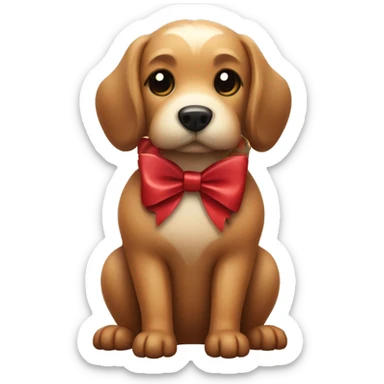 a dog of the Beaver breed with christmas bow sticker