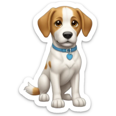 un chien qu et debout sur une patte sticker