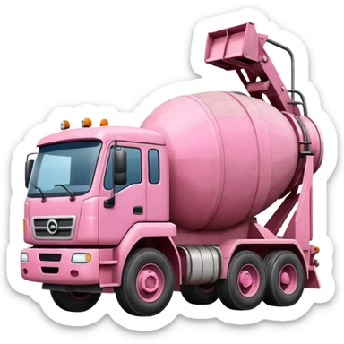 Pink cement truck sticker