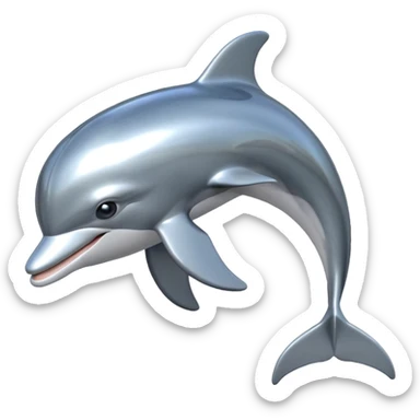 dolphin in y2k and frutiger aero style sticker