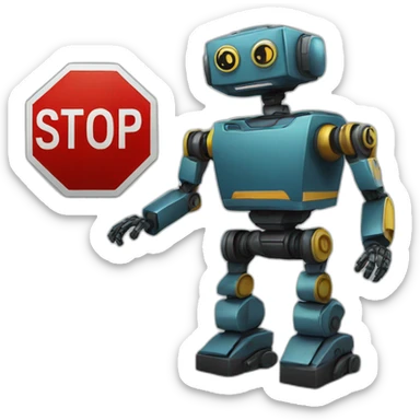 stop sign robot sticker