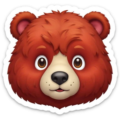 red bear face sticker