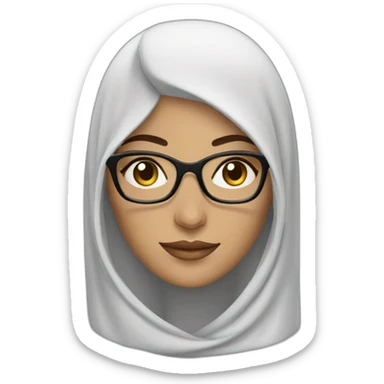 beautiful arab woman with glasses and smooth hair sticker