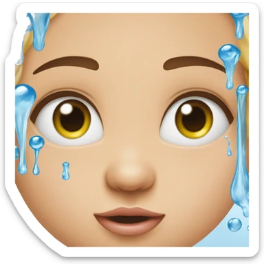 water coming from eyes of NEW BORN baby sticker