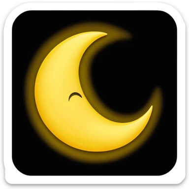 dark crescent moon emoji style with no face no eyes no mouth  sticker