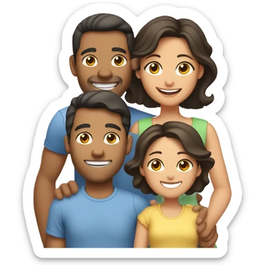 happy family of three sticker