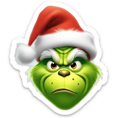 The grinch with a Christmas hat sticker