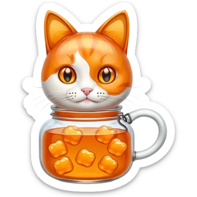 Jelly jar cat sticker