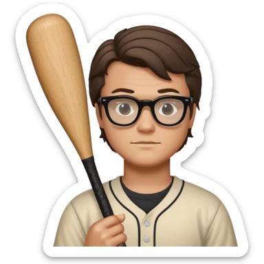 Steve Harrington from stranger things with the black non see through glasses and bat sticker