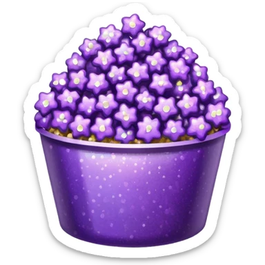 Glitter purple popcorn sticker