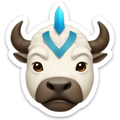 appa from the last Airbender with blue arrow on forehead sticker