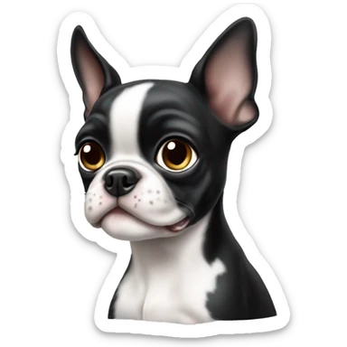 Boston terrier puppy sticker
