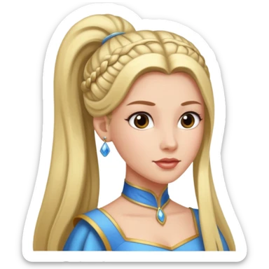 princess hildegard from  sofia the first with long hair with high ponytail sticker