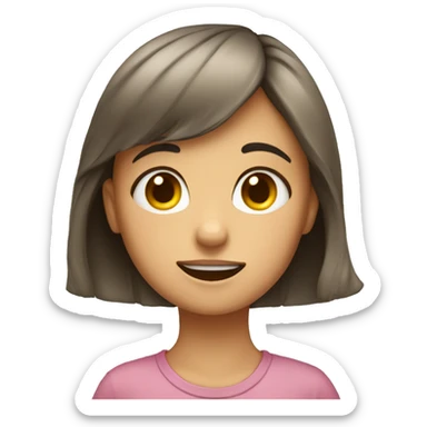 a girl with happy face but teary eyes sticker