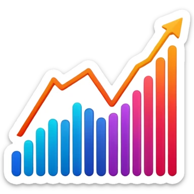 line graph up sticker