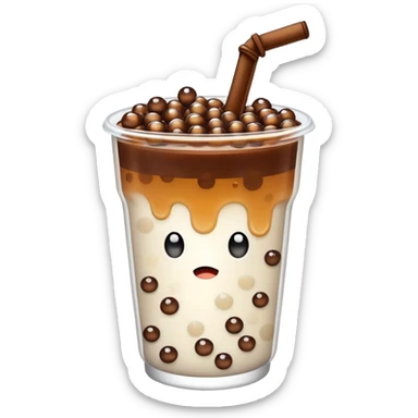 A cup of boba that is crying sticker