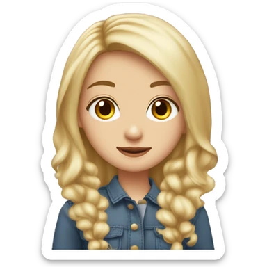 Girl with Hazel eyes and blonde hair with red highlights, ￼ ￼￼￼￼ sticker