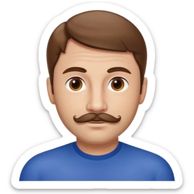 Terry Coldwell of East 17 with brown hair and thin mustache sticker